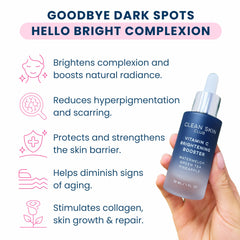 CLEAN SKIN CLUB Brightening Booster dropper easing even tone.