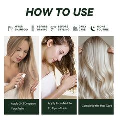 CleanFULL split ends close-up notes reduced appearance with continued use.