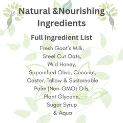 Cleanse Soap Company natural ingredients label showing pure oatmeal skincare