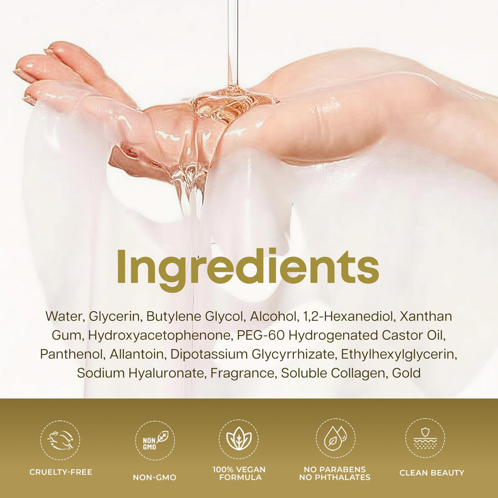 Clear Beauty 24K Gold & Collagen mask sheet improves moisture and glow potential.