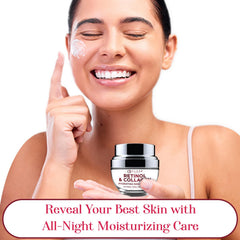 Clear Beauty night routine application demonstrates even coverage and overnight hydration.