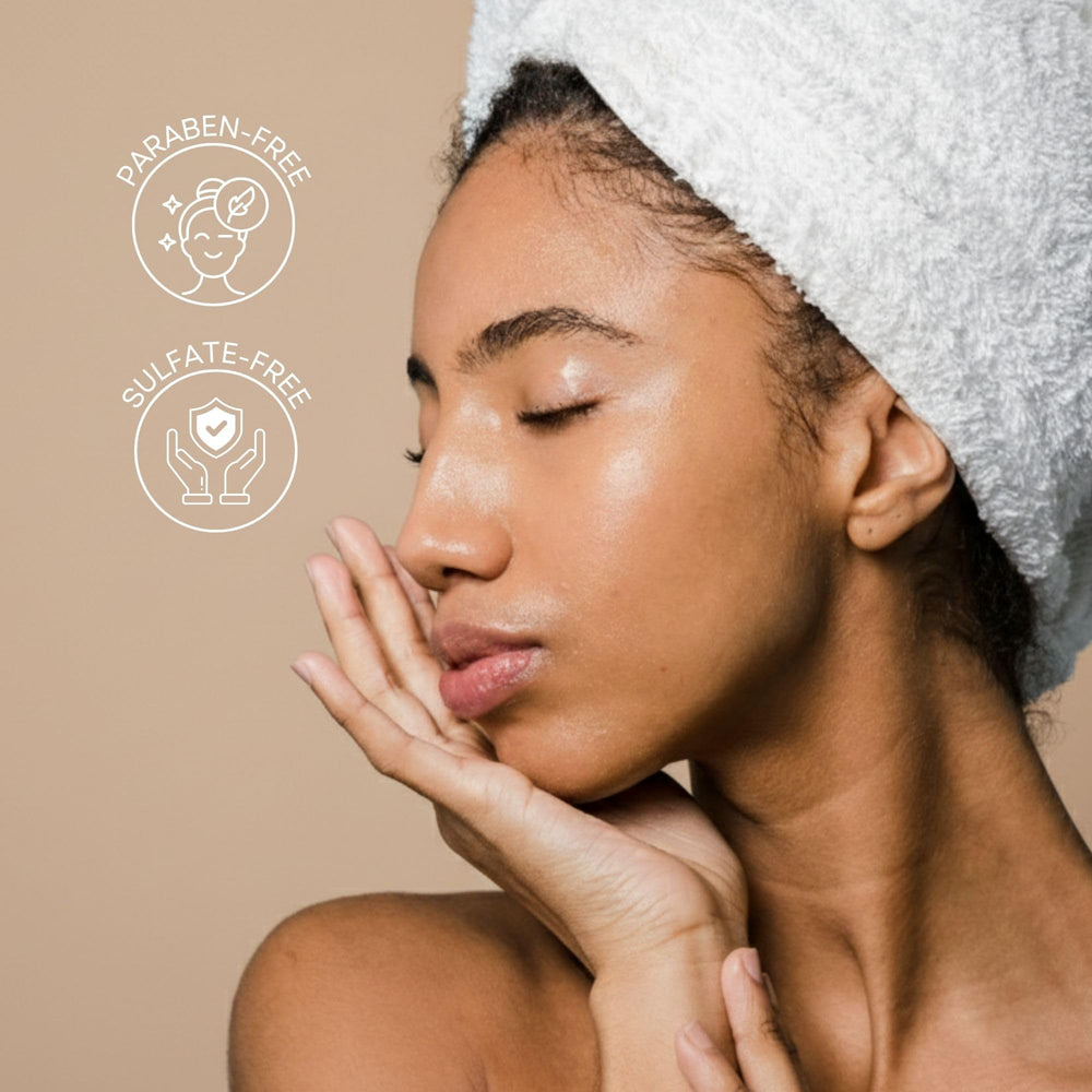 Clear Essence Lemon Plus Serum on finger demonstrates quick improvement in glow