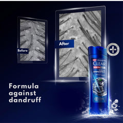 Charcoal swirl on Clear Men shampoo implies 10x deeper cleansing.