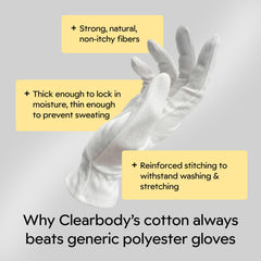 Moisturizing gloves from Clearbody Organics offering a gentle touch and skin care.