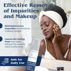 Clear Choice Gentle Cleanser packaging emphasizes SLS-free formula for gentle daily use.