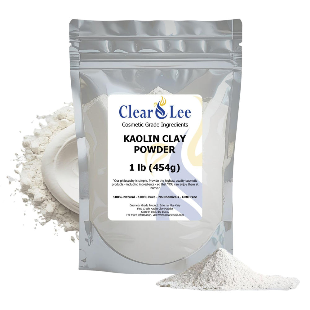 ClearLee kaolin clay powder packaging in a resealable bag for easy storage