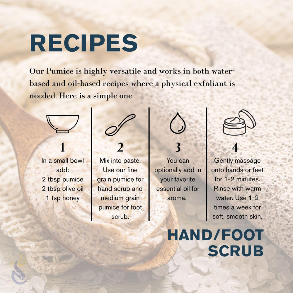 resealable bag keeps pumice powder fresh for multiple uses.