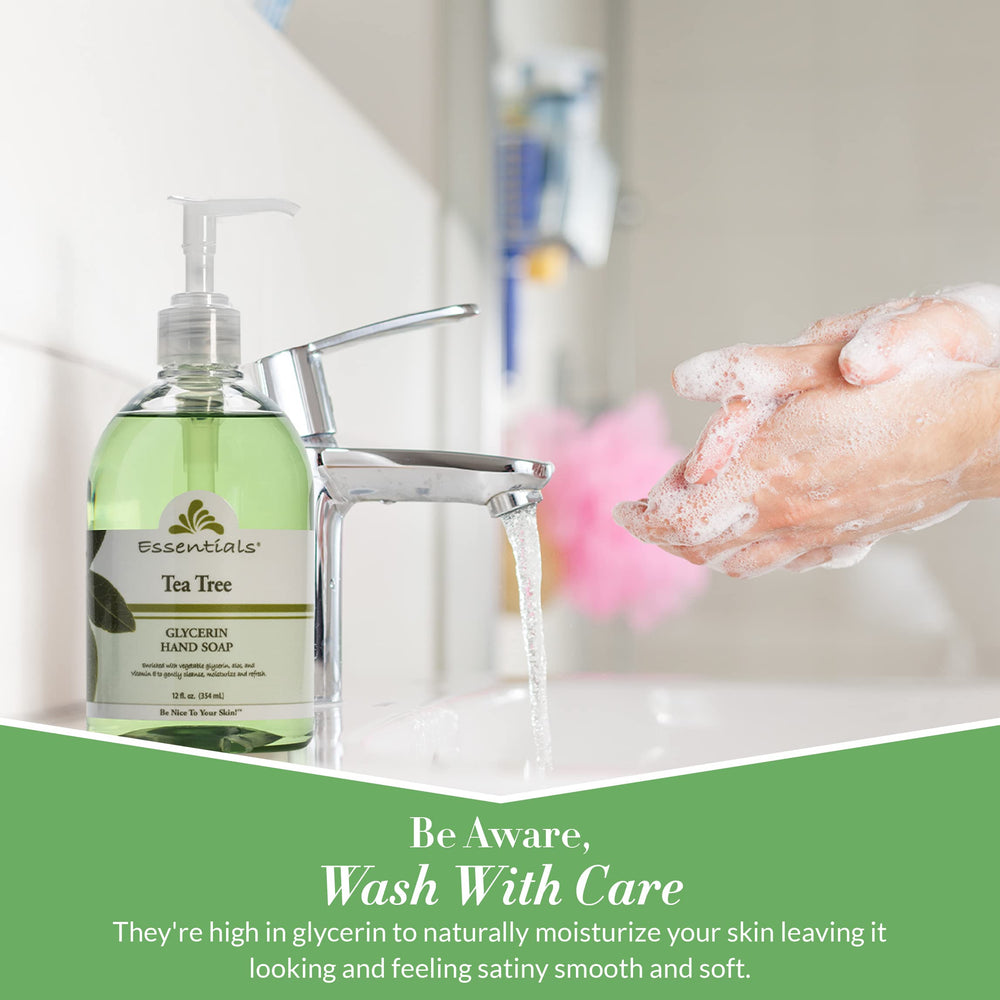 Clearly Natural Essentials foamy lather on hands demonstrates a non-drying cleanse.