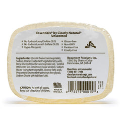 Lather formed with Clearly Natural unscented glycerin soap demonstration