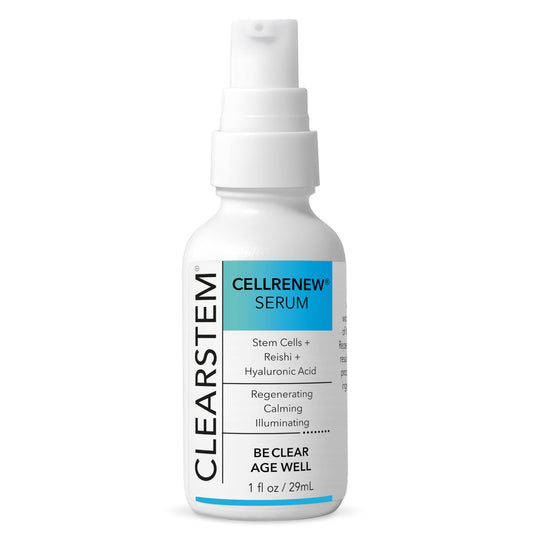 CLEARSTEM CELLRENEW serum bottle, ideal for daily skin nourishment