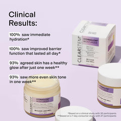 CLEARSTEM Hydraglow texture swatch shows rich, creamy moisturization