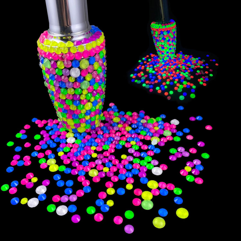 CLEKSPOYE flatback rhinestones neon pink for craft projects at home
