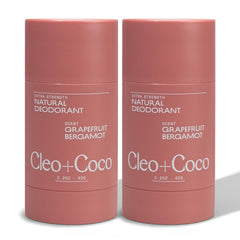 Cleo + Coco deodorant balm with grapefruit bergamot for all-day freshness.