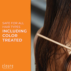 Cleure conditioner application on hair demonstrates easy detangling and nourishment.