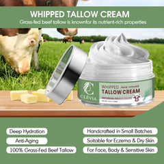 CLÉVIA whipped texture swatch shows light, non-greasy absorption.