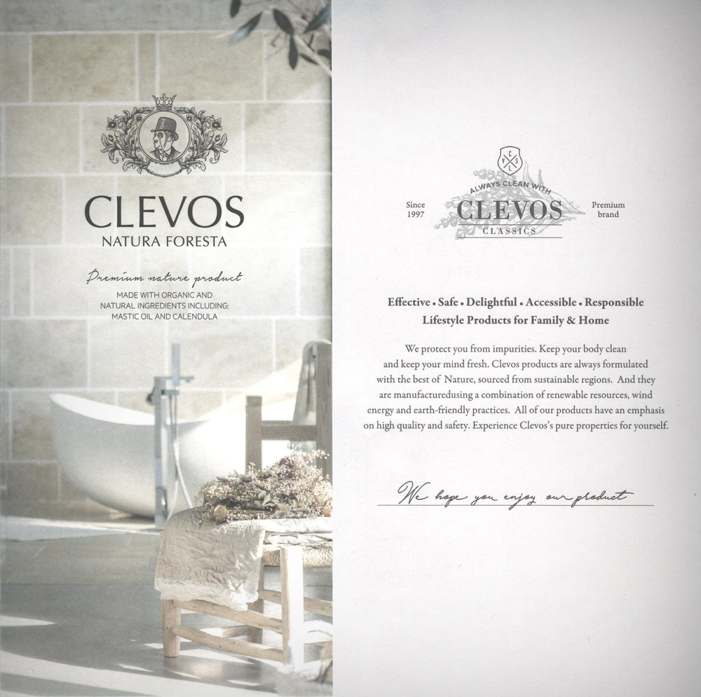 Clevos Natura Foresta natural ingredients highlight vegan, plant-based skincare
