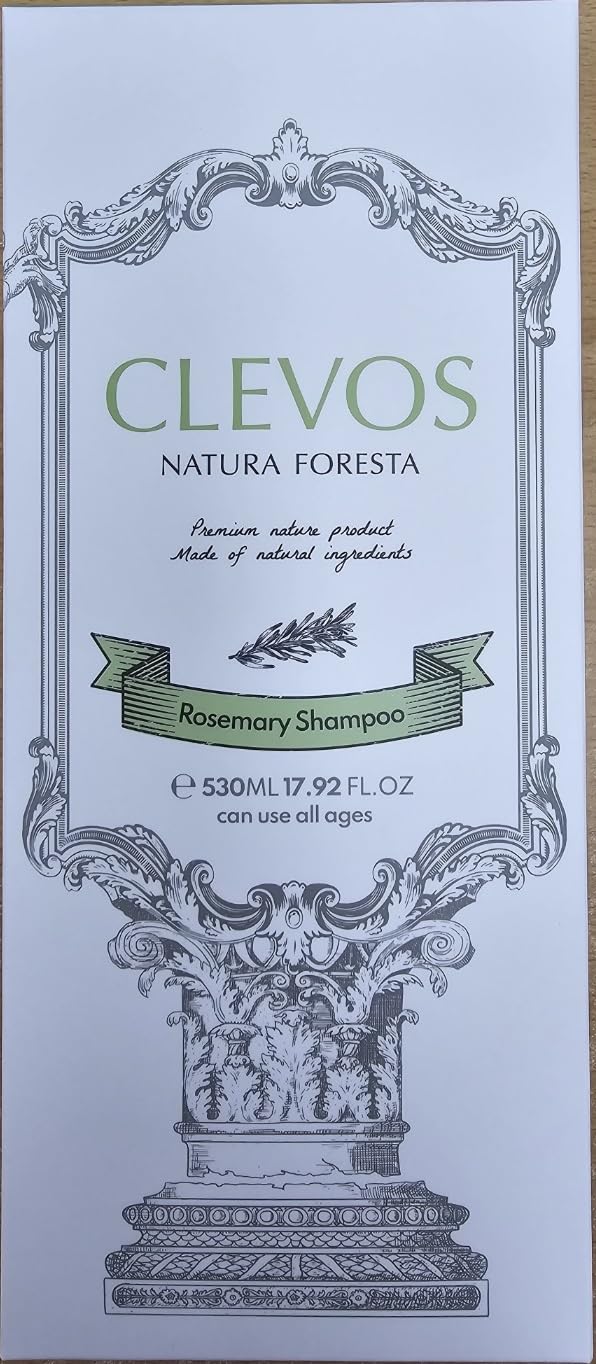 Clevos Natura Foresta Rosemary Shampoo rosemary plant imagery signals aromatherapy-inspired calm