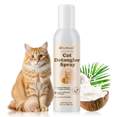 Clidelan Cat Detangler Spray eases brushing for knot-free feline fur.