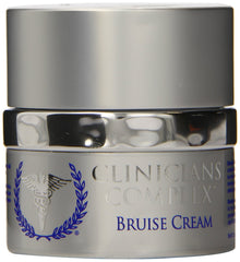Clinicians Complex Bruise Cream bottle highlights arnica and emu oils for smoother, radiant skin.