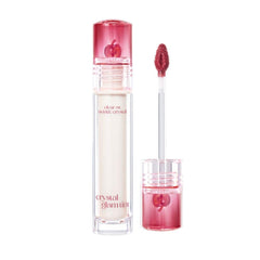 CLIO Crystal Glam Tint 018 Fresh Apple bottle shows glass-like shine and moisturizing formula