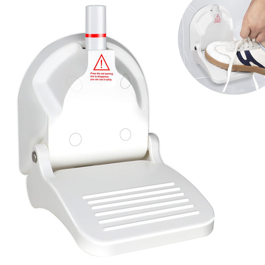 CLIO foldable shower foot rest with suction cup provides secure tool-free installation.