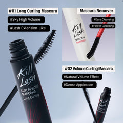 CLIO Kill Lash Superproof Volume Curling mini bottle for bold, voluminous lashes in a travel size