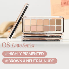 CLIO PRO EYE PALETTE AIR 08 LATTE SENIOR transition shades for smooth depth and balanced eye shape