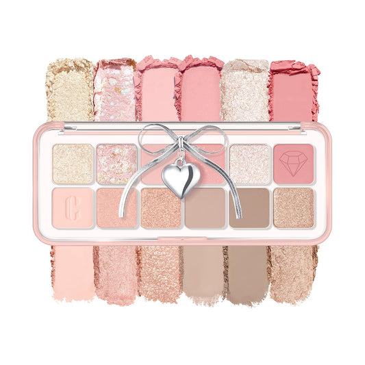 CLIO PRO EYE PALETTE AIR angled view shows versatile shades for day to night looks.