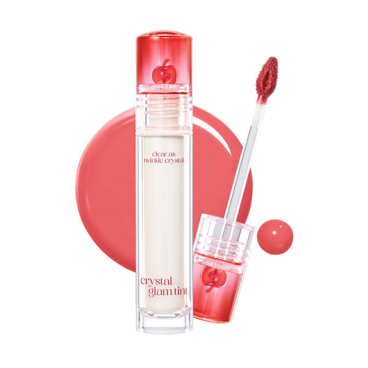 CLIO Professional Crystal Glam Tint 019 Baby Apple bottle showing glass-like shine