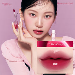 CLIO PROFESSIONAL Crystal Glam Tint moisturizing formula on lips