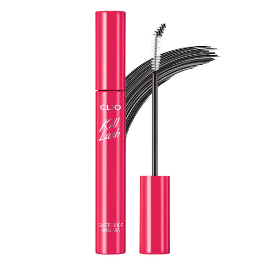 CLIO Professional Kill Lash Superproof Mascara bottle highlights waterproof, long-lasting wear.