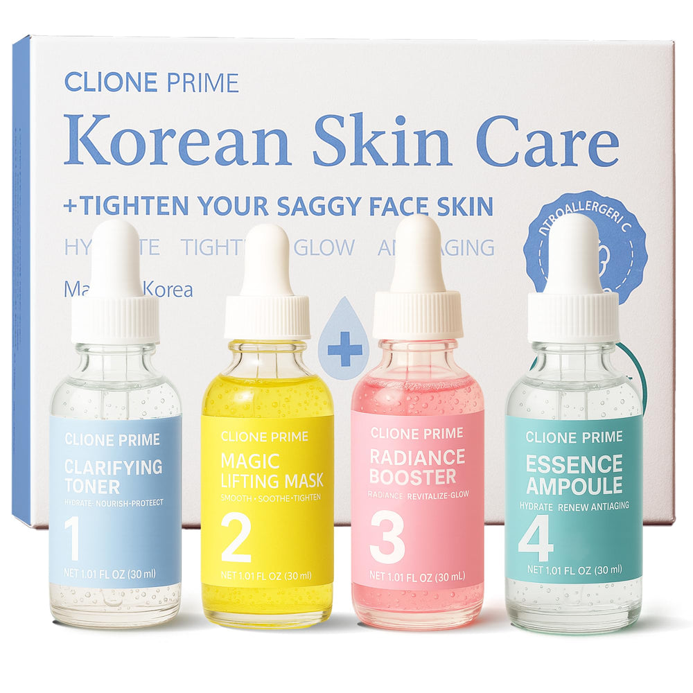 CLIONE PRIME Face Serum on hand for product demonstration.