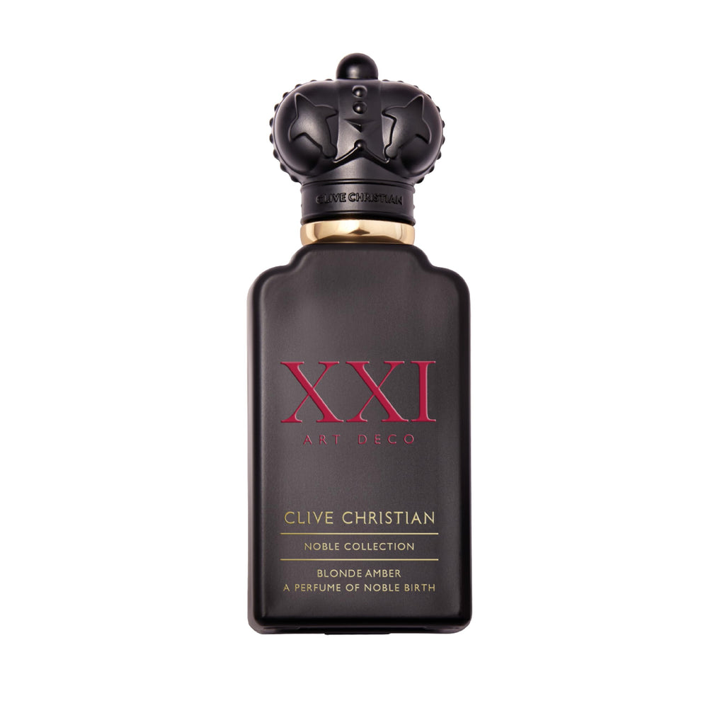 Clive Christian XXl Noble Blonde Amber bottle pour reveals a warm, lasting luxury scent.