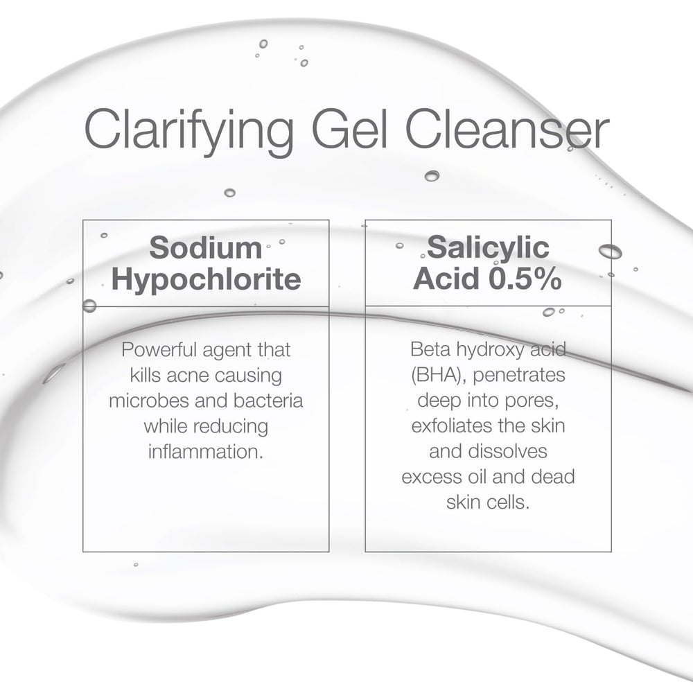 CLn Acne Cleanser being applied to the face during routine cleansing.