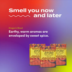 Close-up of Zum Indigo Wild Dragon's Blood soap showing earthy aroma.