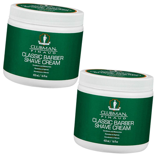 Clubman Classic Barber Shave Cream bottle pouring for a smooth, nick-free shave