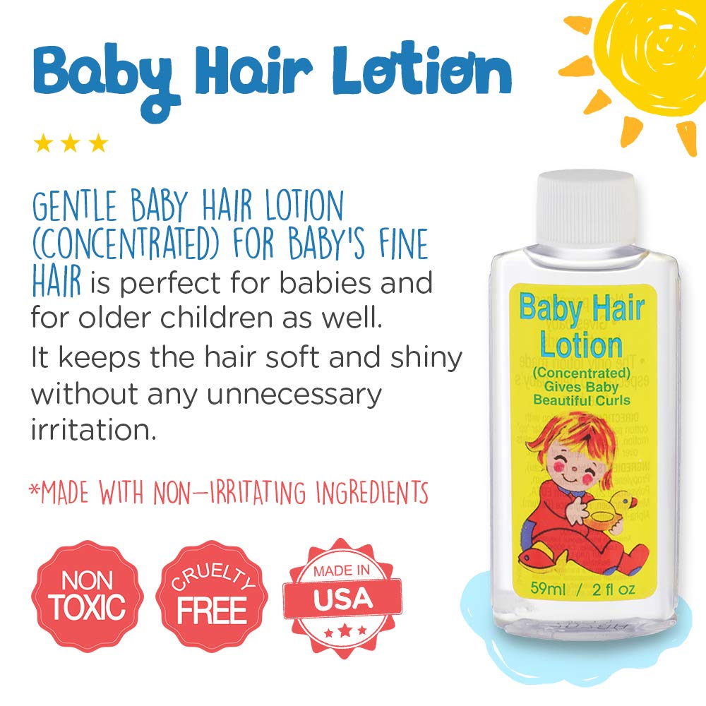 Clubman Gentle Baby Hair Lotion keeps hair tangle-free and non-greasy for play