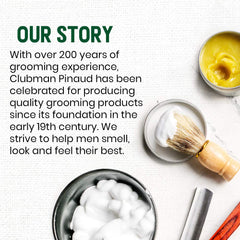 Clubman Pinaud after shave lotion reduces redness and irritation.