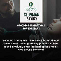 Scent focus on Clubman Pinaud powder with light invigorating aroma