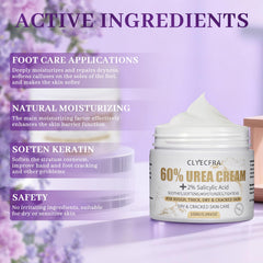 Clyecfra helps repair cracked skin on heels and fingers.