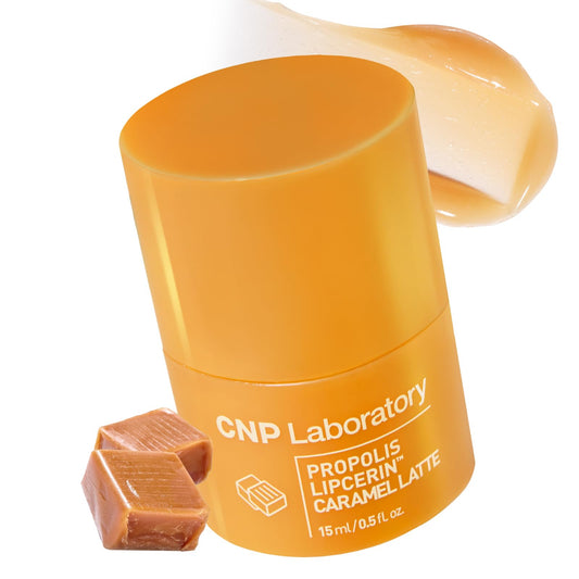 CNP Café Lip Butter tube featuring Propolis Lipcerin for 12-hour hydration