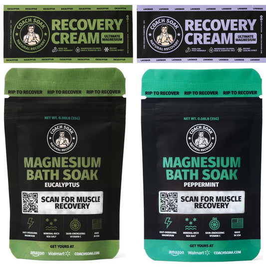 Coach Soak magnesium bath flakes mint for a refreshing post-workout soak