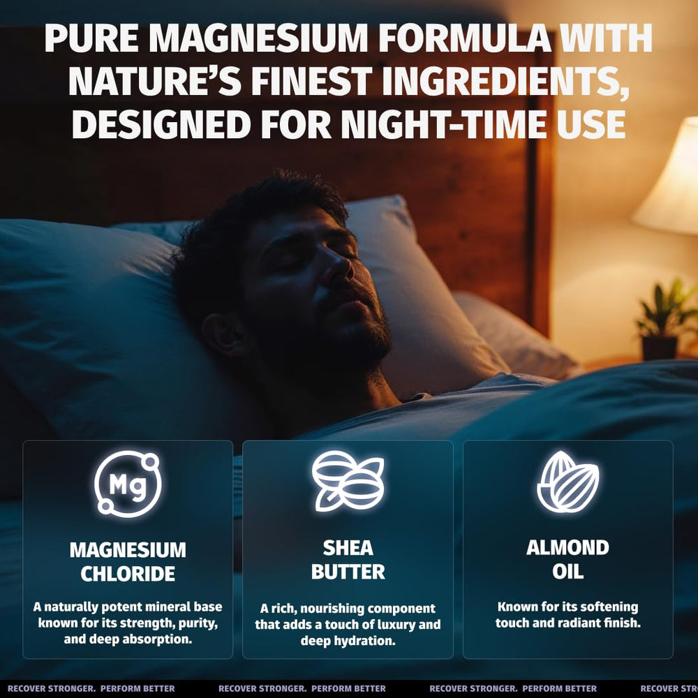 Rich shea butter and magnesium blend in Coach Soak Nighttime Body Butter for deep hydration.