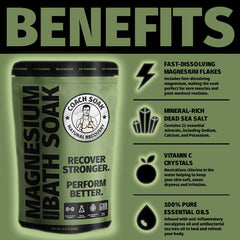 Coach Soak magnesium flakes and Dead Sea salt deliver a refreshing soak