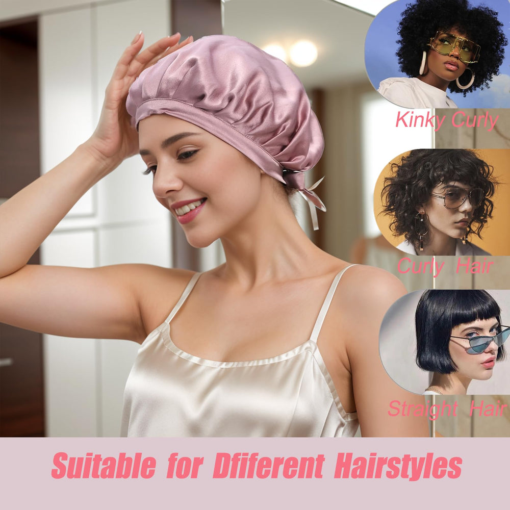 Cocheng 19 Momme mulberry silk bonnet highlighting smooth surface