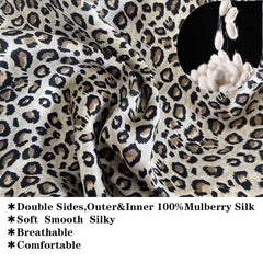 Cocheng leopard print bonnet supports hair care during routines (night use)