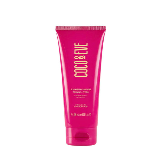 Coco & Eve Sun-kissed Gradual Tanning Lotion bottle shows buildable hydration.