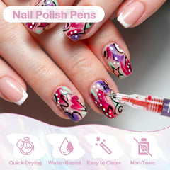 Cocobeen nail art pens in a compact case ready for on-the-go creativity.