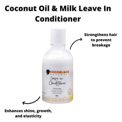 CocoBlack Naturals leave-in creamy texture hydrates hair.