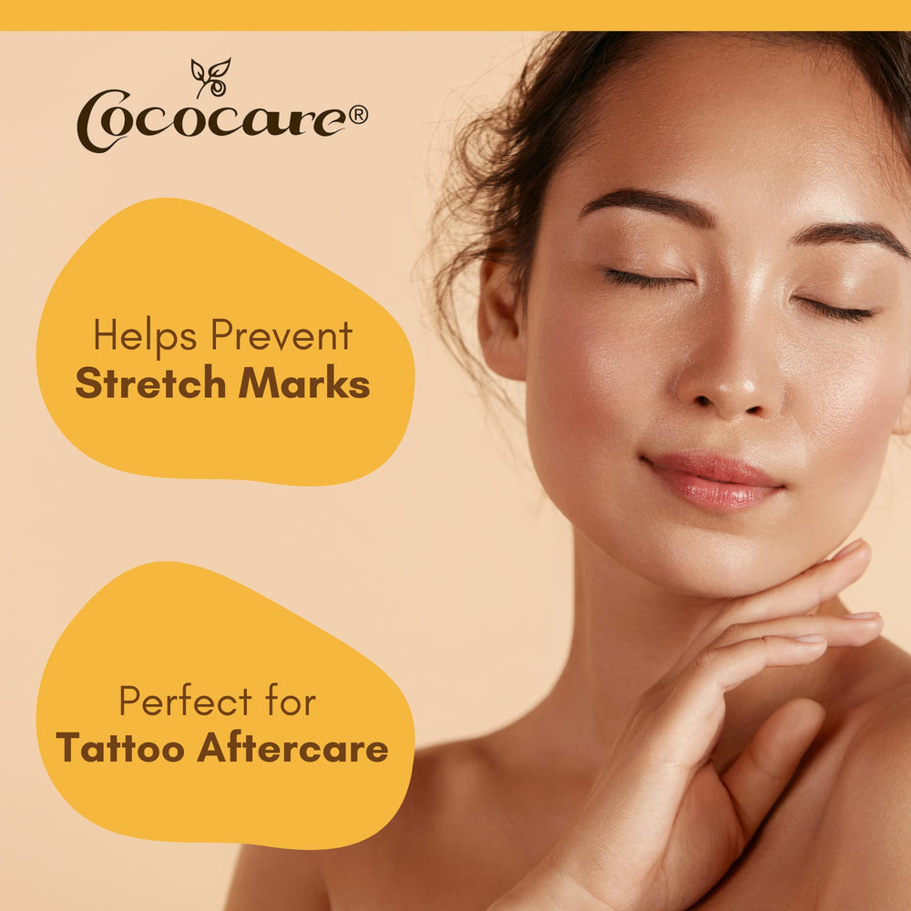 COCOCARE Cocoa Butter Stick applied to dry skin demonstrates external-use versatility.